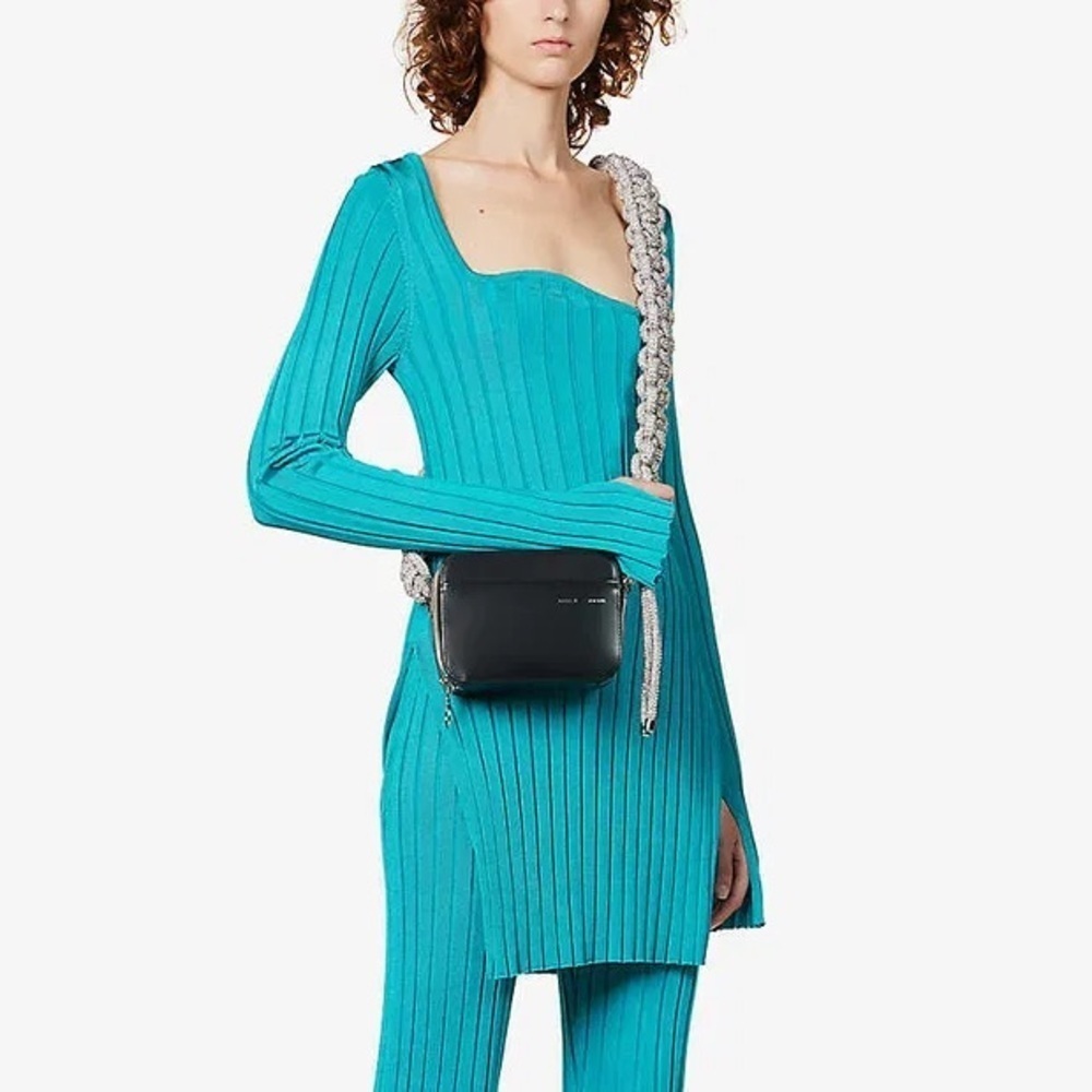 Remain by Birger Christensen Lamas Long-Line Woven Top Blue Long Sleeve Tunic 10